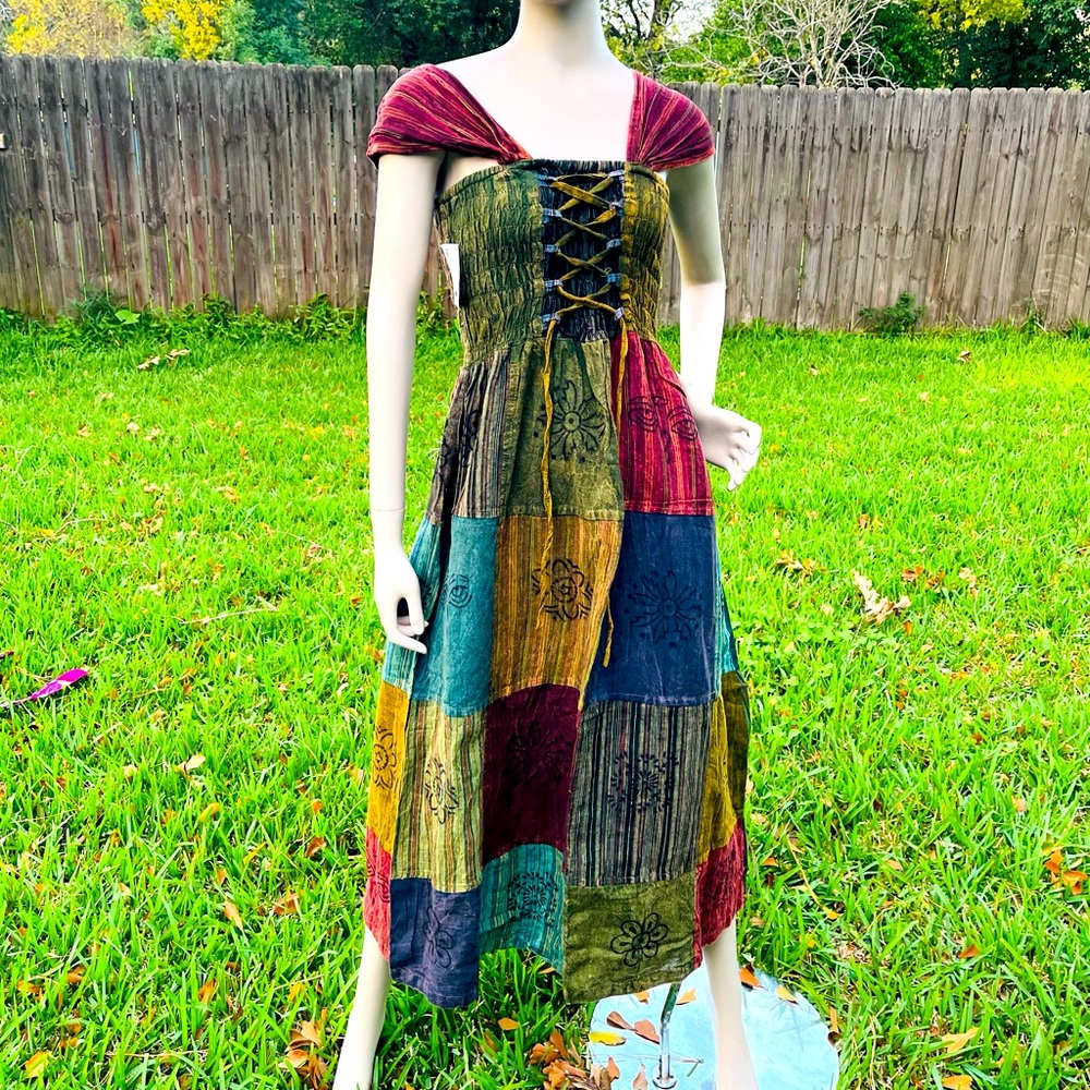 Beautiful patch skirt overall
